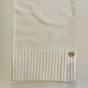 Michael Kors Ivory Scarf with Gold Emblem